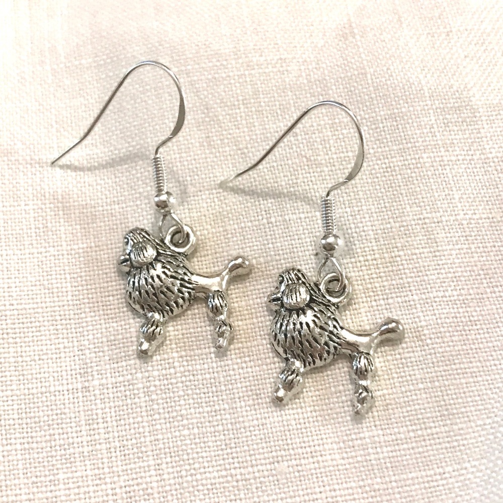 Poodle Silver Earrings Sterling